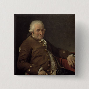 Portrait of Charles-Pierre Pecoul, 1784 (oil on ca 2 Inch Square Button