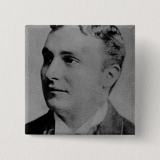 Portrait of Charles Spencer Chaplin, Sr 2 Inch Square Button (Front)