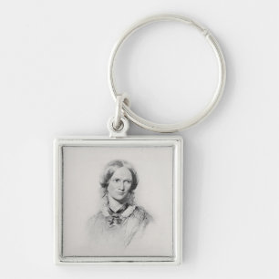 Portrait of Charlotte Bronte, engraved by Walker a Keychain