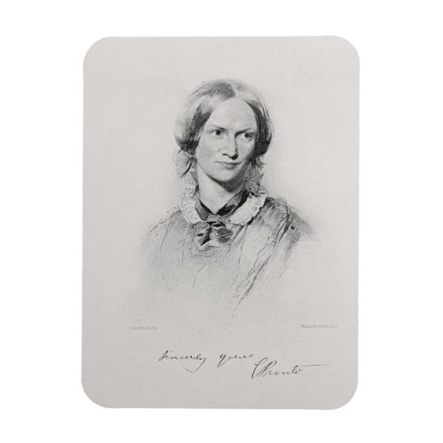 Portrait of Charlotte Bronte, engraved by Walker a Magnet (Vertical)