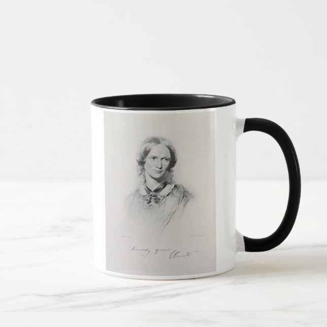Portrait of Charlotte Bronte, engraved by Walker a Mug (Right)