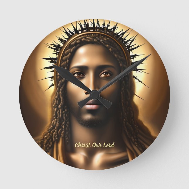 Portrait of Christ Our Lord Round Clock (Front)