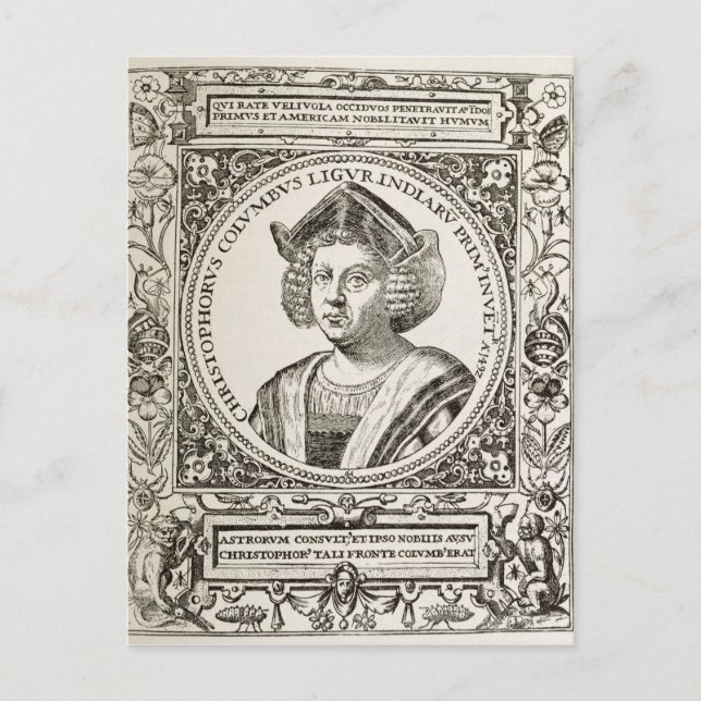 Portrait of Christopher Columbus Postcard (Front)