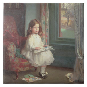 Portrait of Clara Hughes, 1902 (oil on canvas) Tile