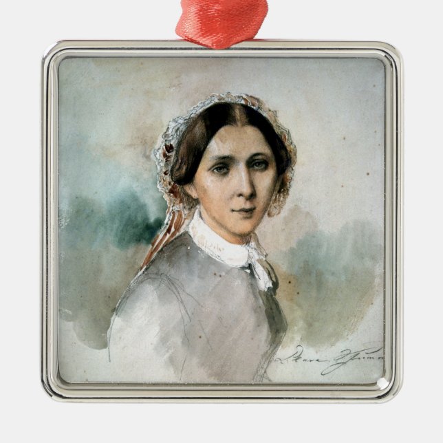 Portrait of Clara Schumann  1853 Metal Ornament (Front)