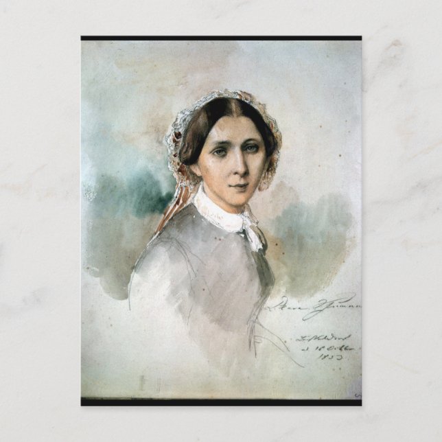 Portrait of Clara Schumann  1853 Postcard (Front)