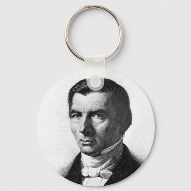Portrait of Classical Liberal Frederic Bastiat Keychain (Front)