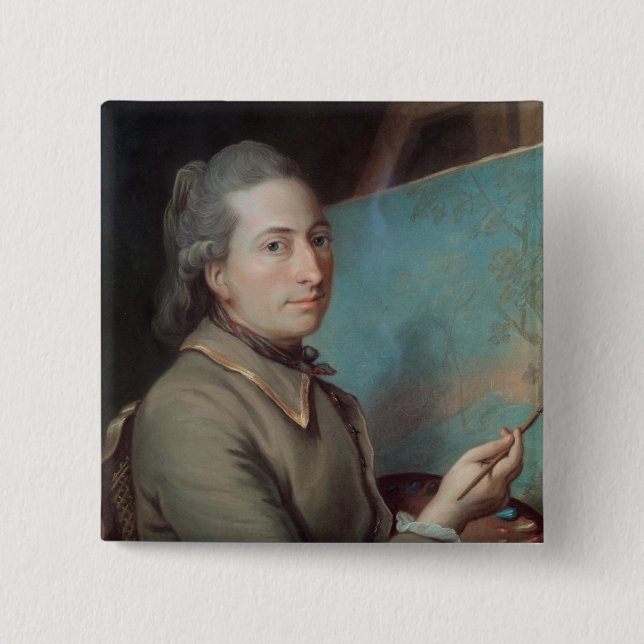 Portrait of Claude Dupin 2 Inch Square Button (Front)