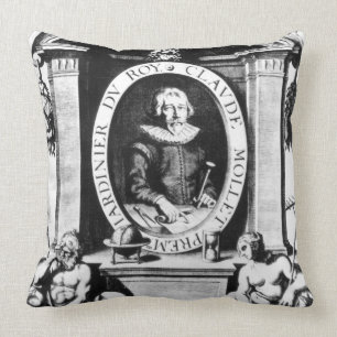 Portrait of Claude Mollet, frontispiece to 'Theatr Throw Pillow