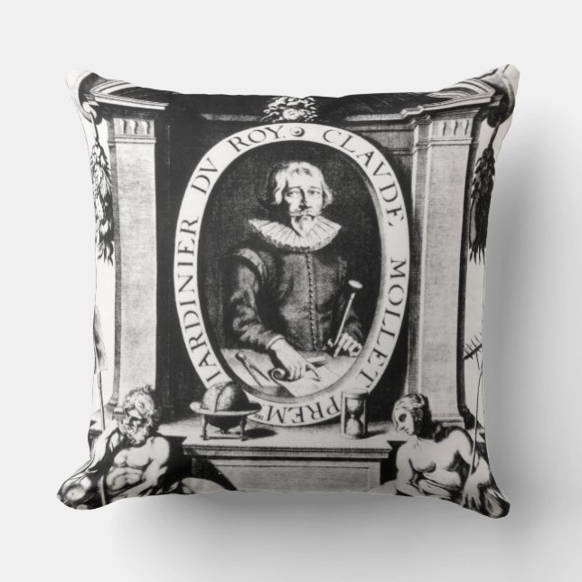 Portrait of Claude Mollet, frontispiece to 'Theatr Throw Pillow (Front)