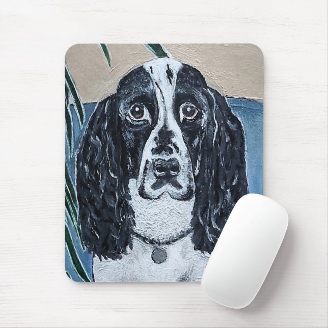 Portrait of Cocker Spaniel Painting by Alfred Fox Mouse Pad (With Mouse)