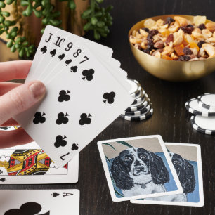 Portrait of Cocker Spaniel Painting by Alfred Fox Playing Cards