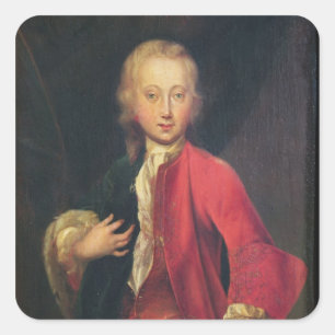 Portrait of Comte Maurice de Saxe Square Sticker