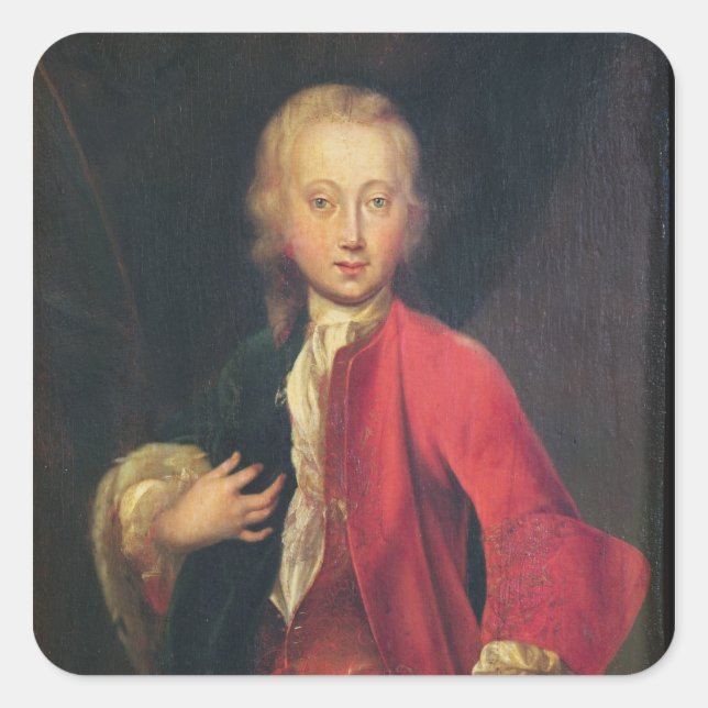 Portrait of Comte Maurice de Saxe Square Sticker (Front)