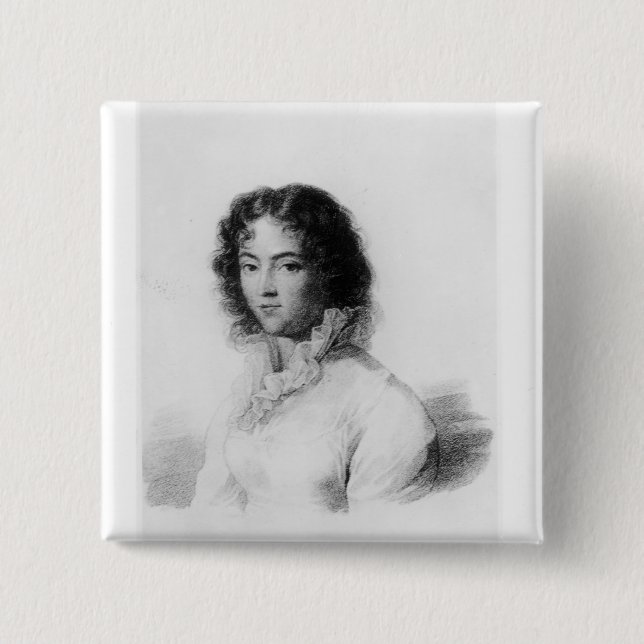 Portrait of Constanze Mozart  1828 2 Inch Square Button (Front)