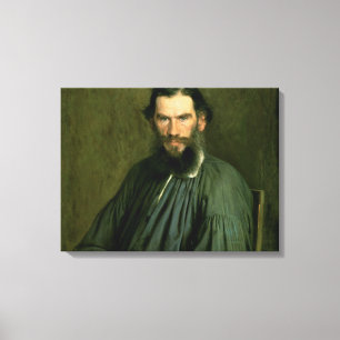 Portrait of Count Lev Nikolaevich Tolstoy  1873 Canvas Print