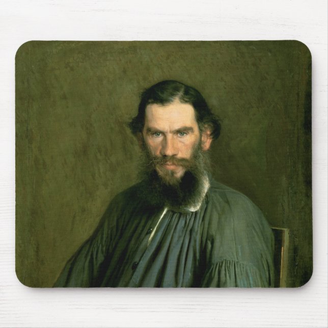 Portrait of Count Lev Nikolaevich Tolstoy  1873 Mouse Pad (Front)