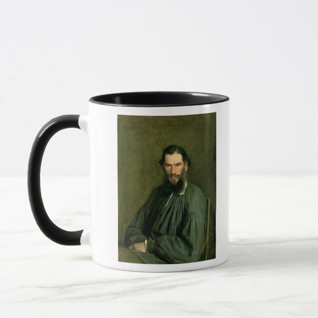 Portrait of Count Lev Nikolaevich Tolstoy  1873 Mug (Left)