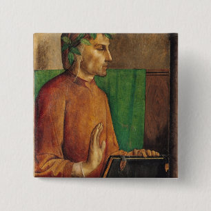 Portrait of Dante Alighieri , c.1475 2 Inch Square Button