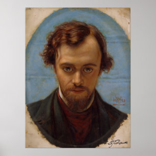 Portrait of Dante Gabriel Rossetti at 22 Poster
