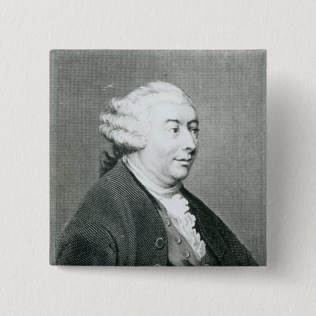 Portrait of David Hume 2 Inch Square Button (Front)