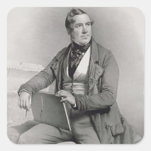 Portrait of David Roberts (1796-1864) frontispiece Square Sticker (Front)