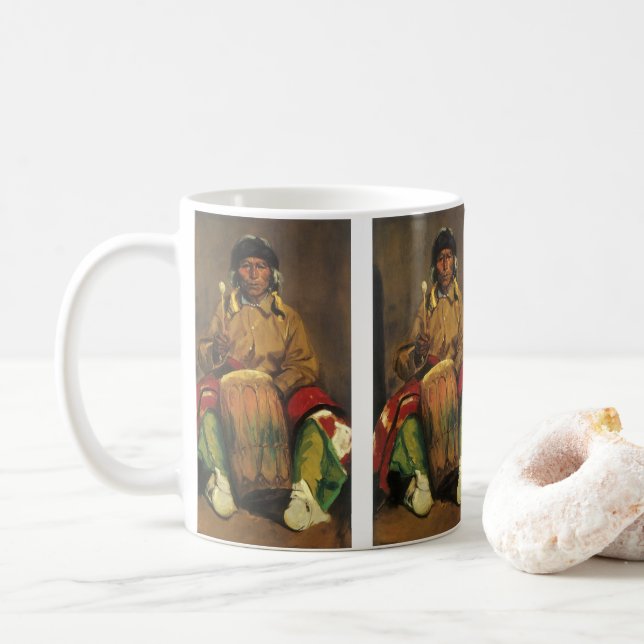 Portrait of Dieguito Roybal by Robert Henri Coffee Mug (With Donut)