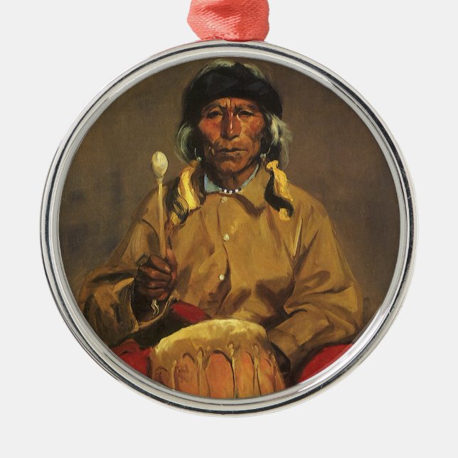 Portrait of Dieguito Roybal by Robert Henri Metal Ornament (Front)