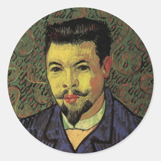 Portrait of Doctor Felix Rey by Vincent van Gogh Classic Round Sticker (Front)