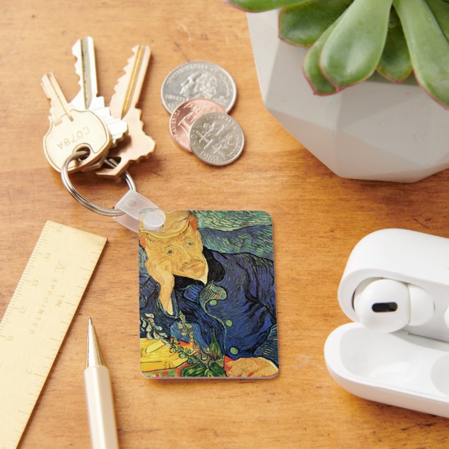 Portrait of Doctor Gachet by Vincent van Gogh Keychain (Desk)