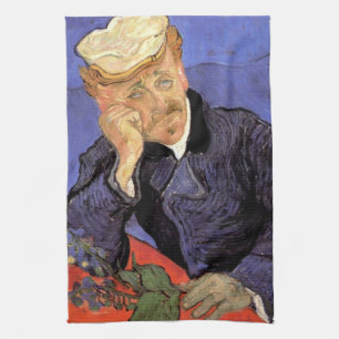 Portrait of Doctor Gachet by Vincent van Gogh Kitchen Towel