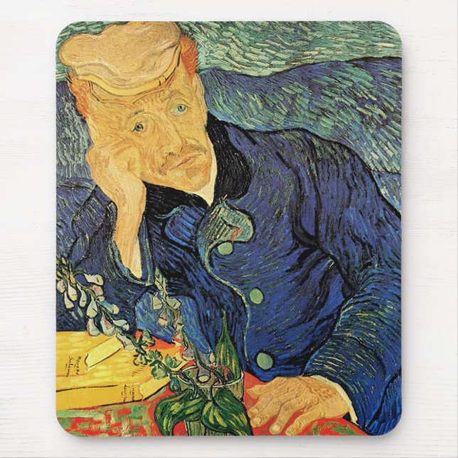 Portrait of Doctor Gachet by Vincent van Gogh Mouse Pad (Front)