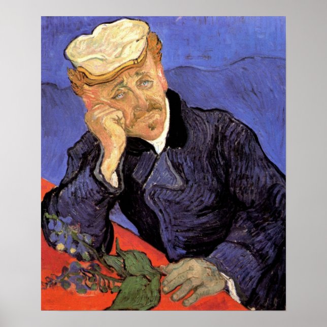 Portrait of Doctor Gachet by Vincent van Gogh Poster (Front)