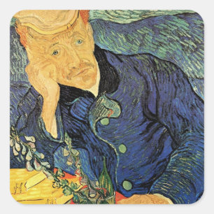 Portrait of Doctor Gachet by Vincent van Gogh Square Sticker
