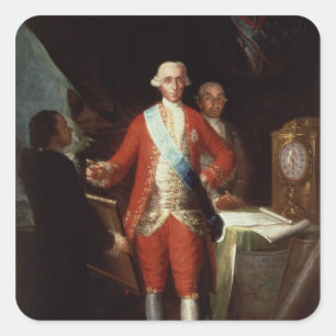 Portrait of Don Jose Monino y Redondo I Square Sticker