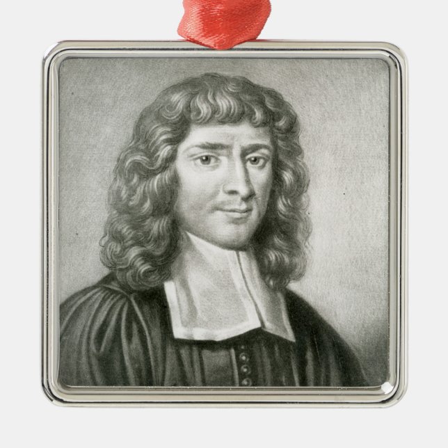 Portrait of Dr Isaac Barrow Metal Ornament (Front)