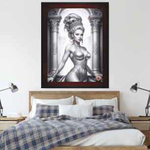 Portrait Of Drusella Arkaevis AI Art by Xzendor7 Canvas Print