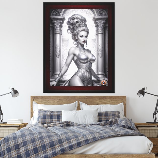 Portrait Of Drusella Arkaevis AI Art by Xzendor7 Canvas Print (Insitu(Bedroom))