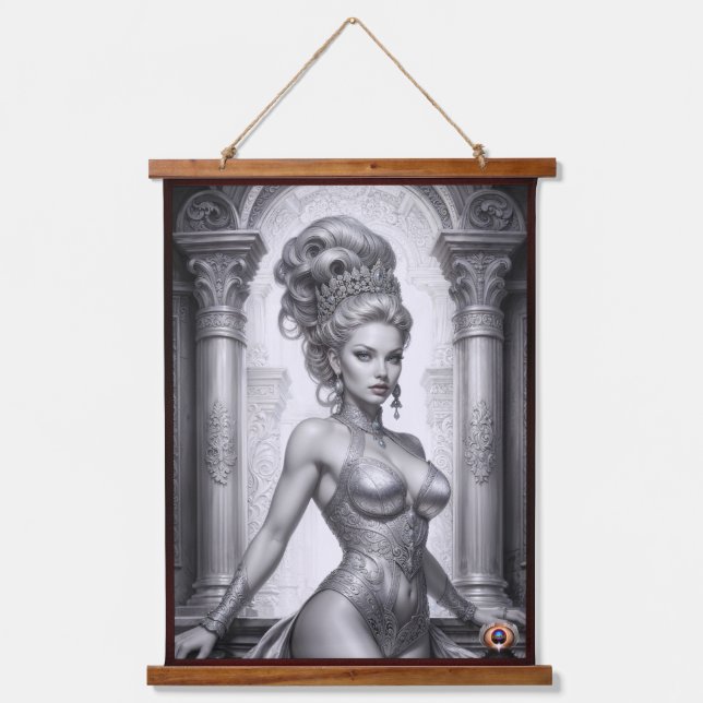 Portrait Of Drusella Arkaevis AI Art by Xzendor7 Hanging Tapestry (Front)