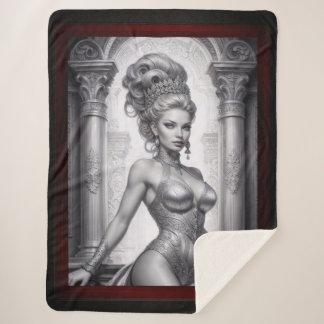 Portrait Of Drusella Arkaevis AI Art by Xzendor7 Sherpa Blanket