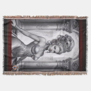 Portrait Of Drusella Arkaevis AI Art by Xzendor7 Throw Blanket