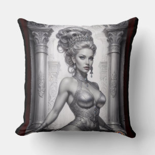 Portrait Of Drusella Arkaevis AI Art by Xzendor7 Throw Pillow
