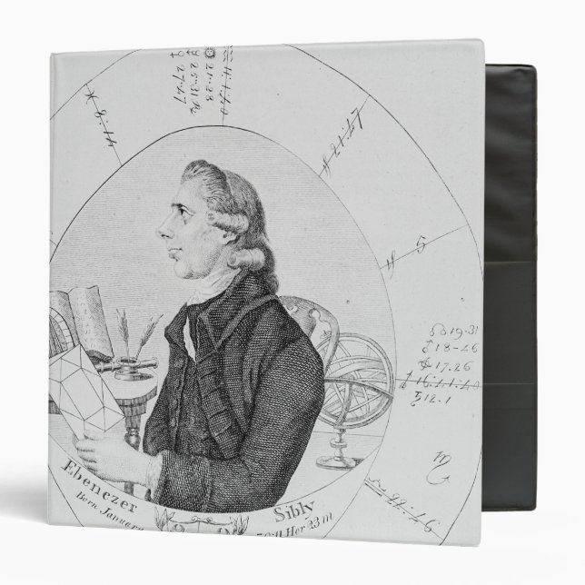 Portrait of Ebenezer Sibly surrounded Binder (Front/Inside)