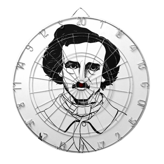 Portrait of Edgar Allan Poe Dartboard (Front)
