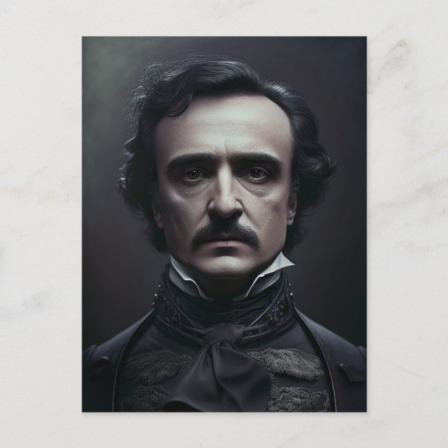 Portrait of Edgar Allan Poe Postcard (Front)