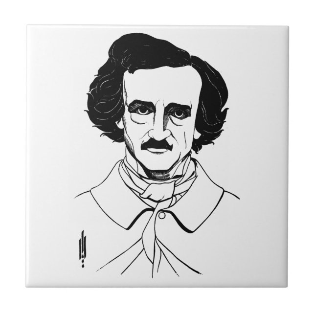Portrait of Edgar Allan Poe Tile (Front)