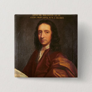 Portrait of Edmond Halley, c.1687 2 Inch Square Button