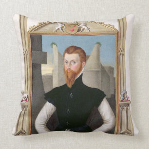 Portrait of Edward Courtenay (c.1526-56) Last Earl Throw Pillow