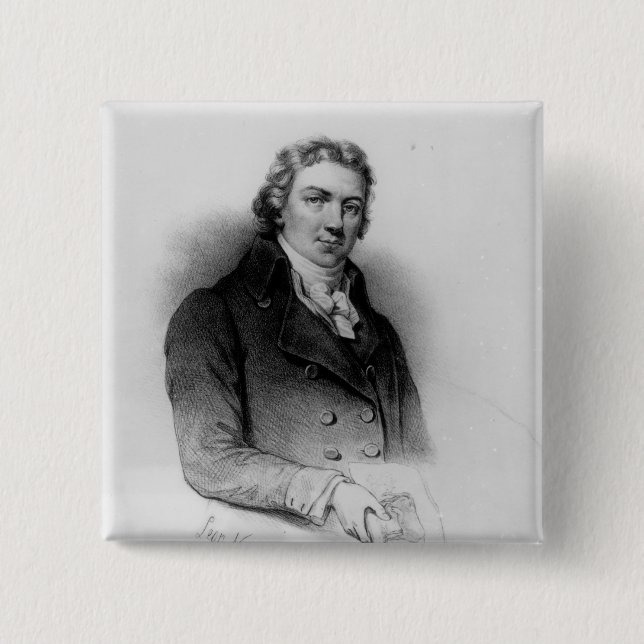 Portrait of Edward Jenner 2 Inch Square Button (Front)