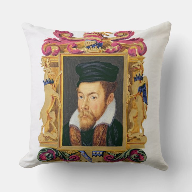 Portrait of Edward Stanley (1508-72) 3rd Earl of D Throw Pillow (Front)